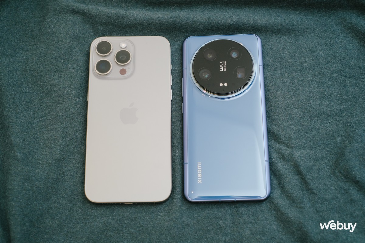 View - 	Đo dáng iPhone 15 Pro Max Galaxy S24 Ultra và Xiaomi 14 Ultra 