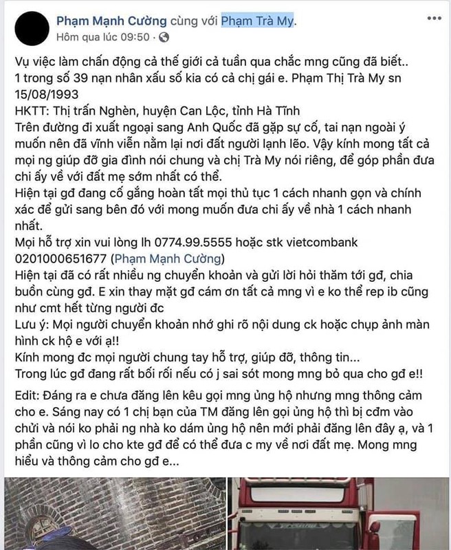 Co gai Ha Tinh nghi chet trong container o Anh: Em trai giai thich vu quyen gop-Hinh-2