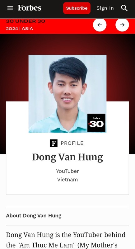 Cu doi doi cua thanh nien Thai Nguyen lot top 30 Under 30 Asia