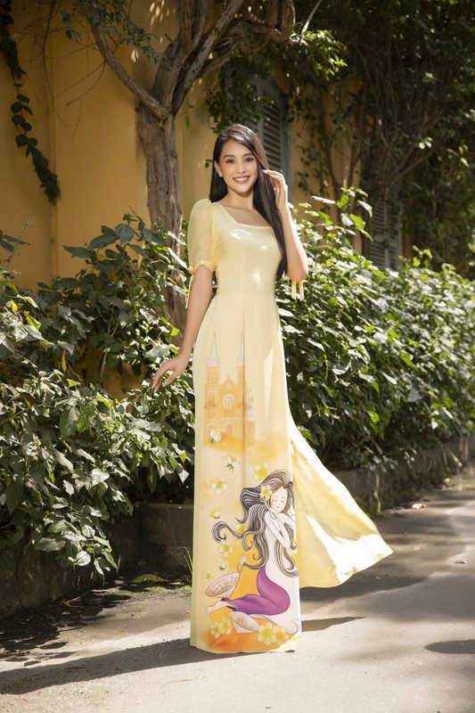 Hoa hau Tieu Vy dep “gay me” trong ta ao dai Tet-Hinh-10