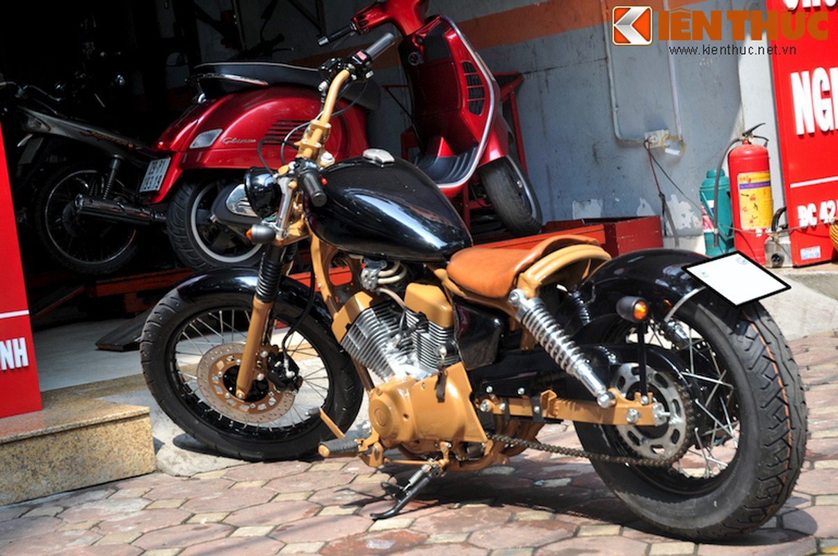 “Doi gio” voi Yamaha Virago do Bobber cua biker Ha Thanh-Hinh-3