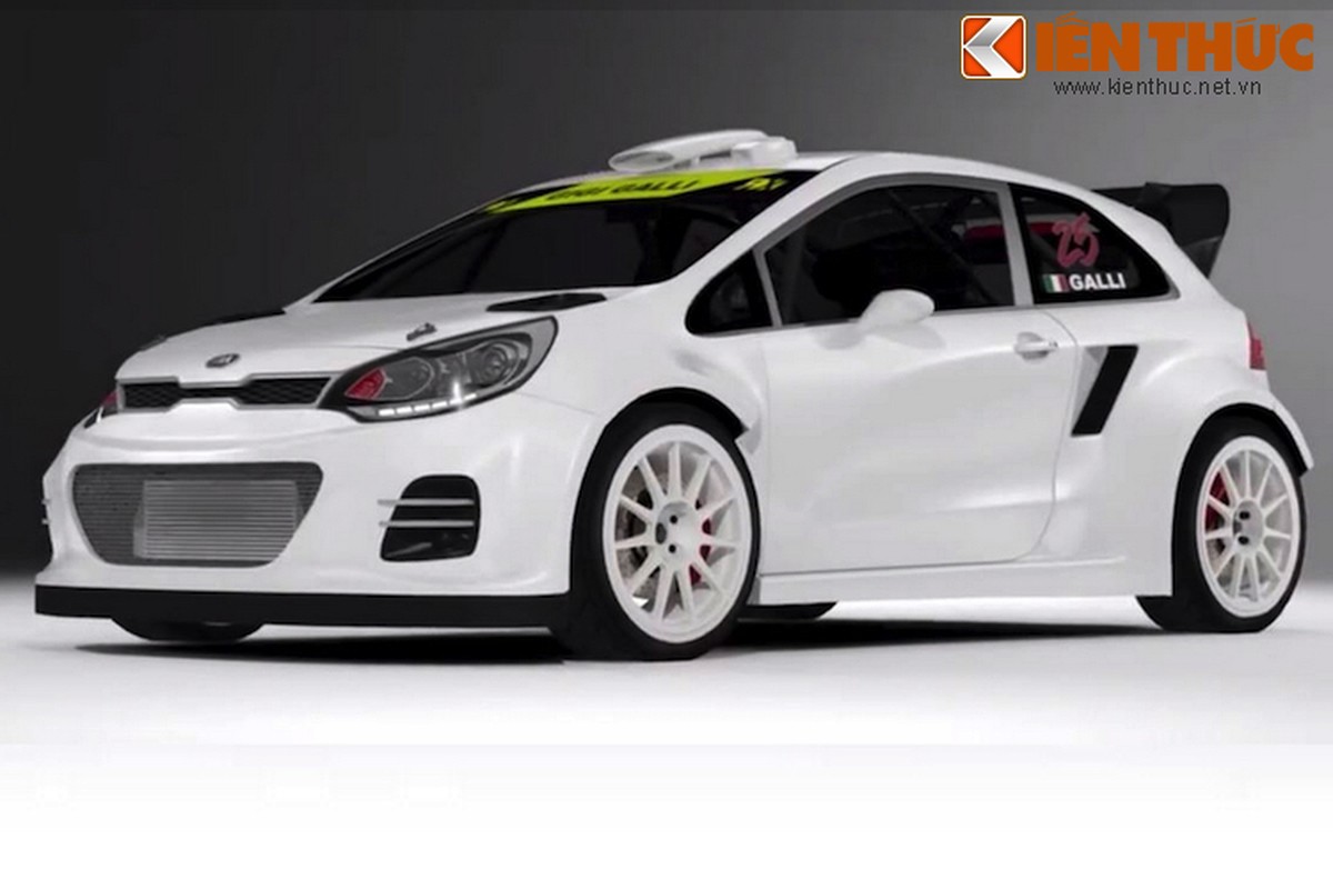 Xem xe nho Kia Rio len doi chuan bi cho giai dua Rallycross