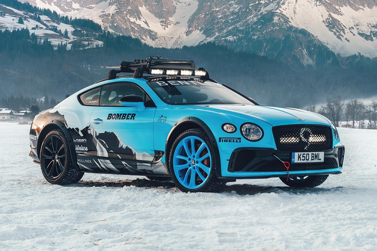 Ngam xe dua chay tren bang - Bentley Ice Race Continental GT