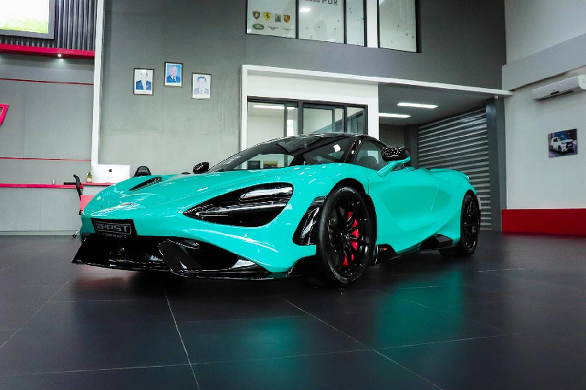 McLaren 765LT doc nhat Lao, so huu mau son xanh Tokyo Cyan doc-Hinh-2