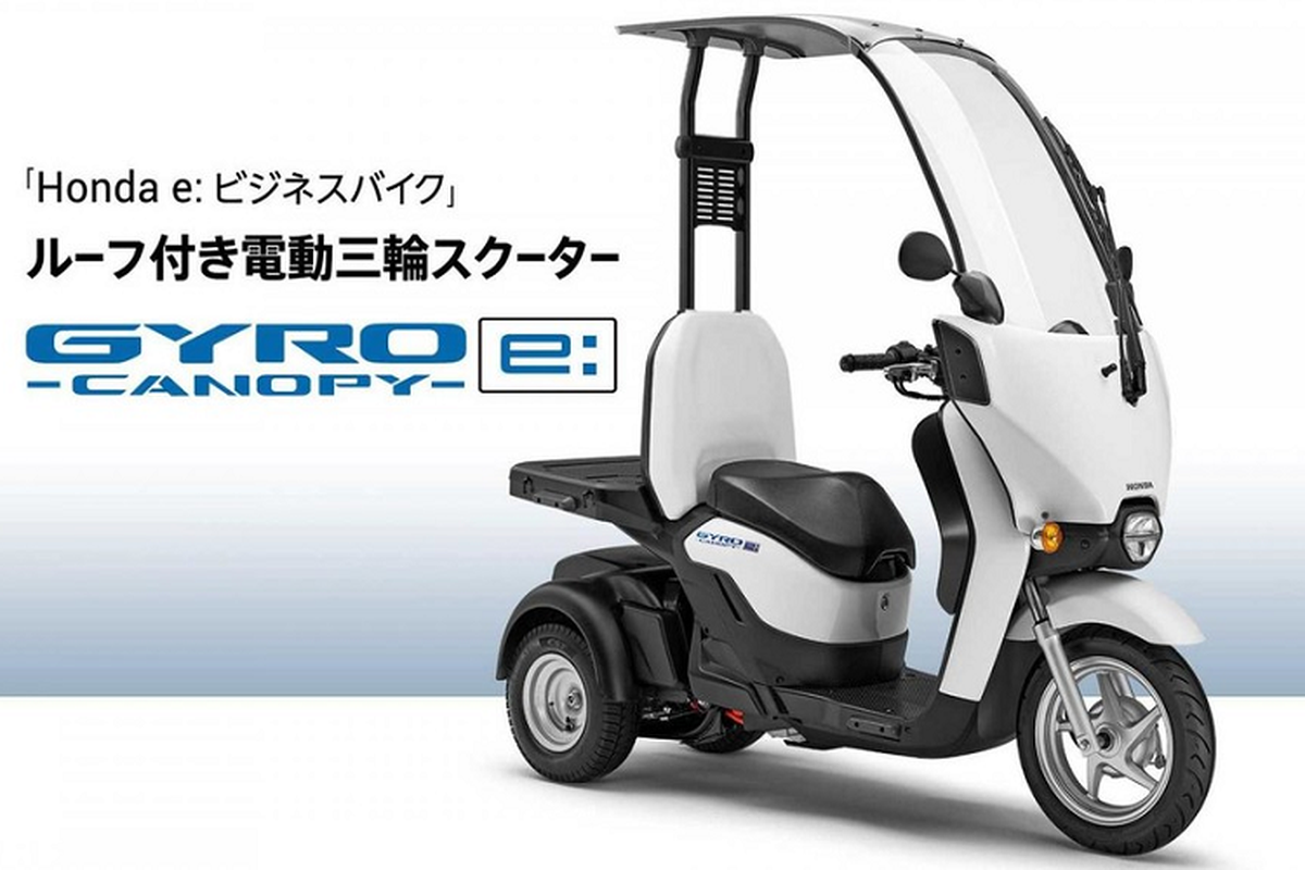 Honda Gyro Canopy:e - scooter 3 banh dien tu 142 trieu dong