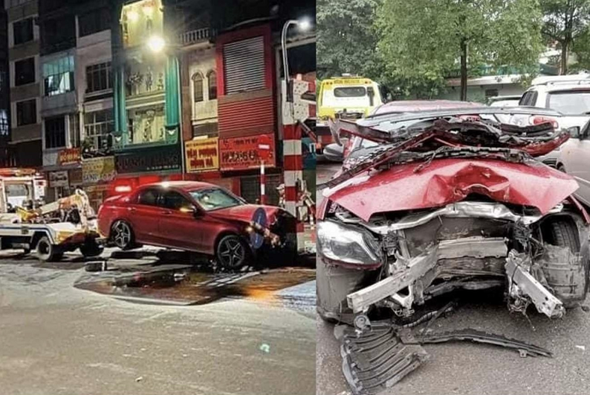 Nguoi dep cam lai Mercedes-Benz C300 AMG tai nan 