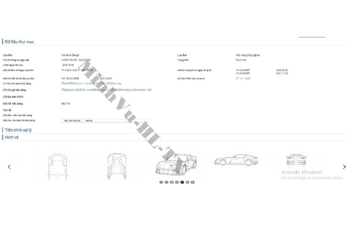 Ferrari 812 Competizione hon 62 ty lo thong tin tren Cuc So huu tri tue