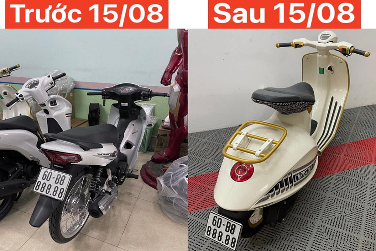 Vespa 946 Christian Dior bien 88.888 tu Honda Wave gia hon 3 ty dong