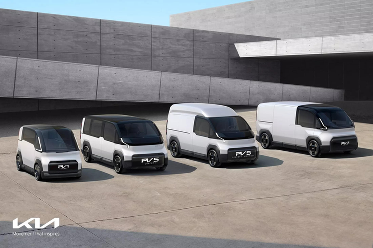 Kia gioi thieu loat PV Electric Van Concept dien co the bien hinh