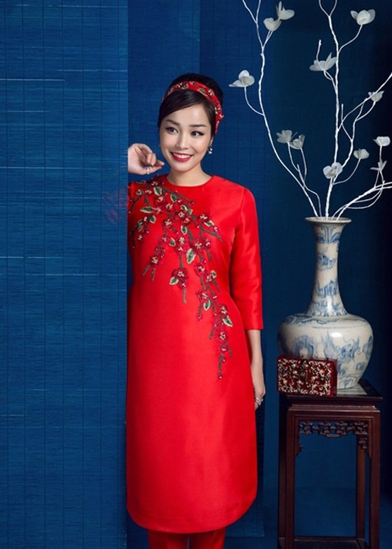 My nhan Viet dep diu dang trong ao dai don Tet-Hinh-13