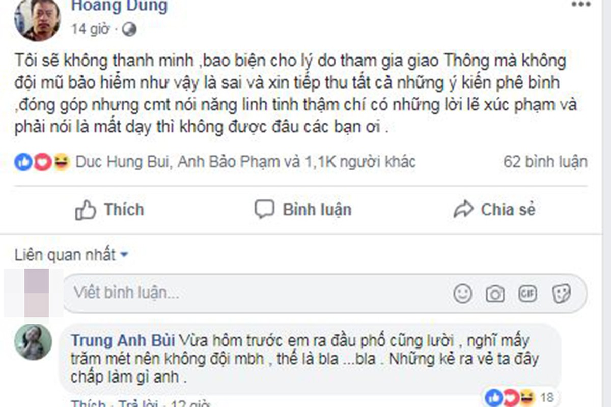 Di xe khong doi mu bao hiem, “ong trum” Hoang Dung noi gi?-Hinh-3