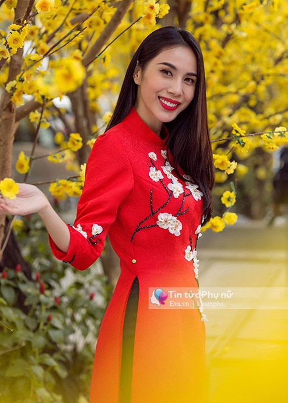 Ngam my nhan Viet dien ao dai do, don may man dau nam-Hinh-9