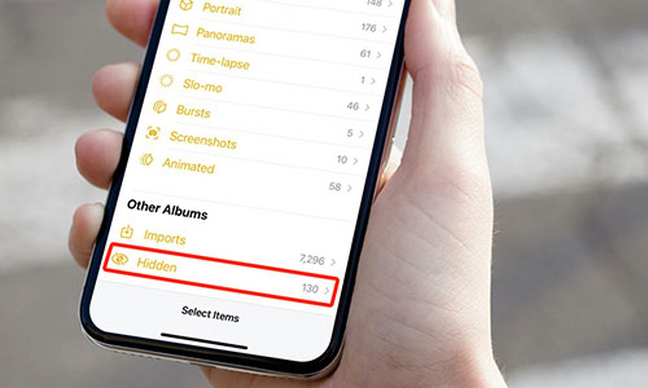 Cach an hoan toan album Hidden khoi ung dung Photos tren iOS 14