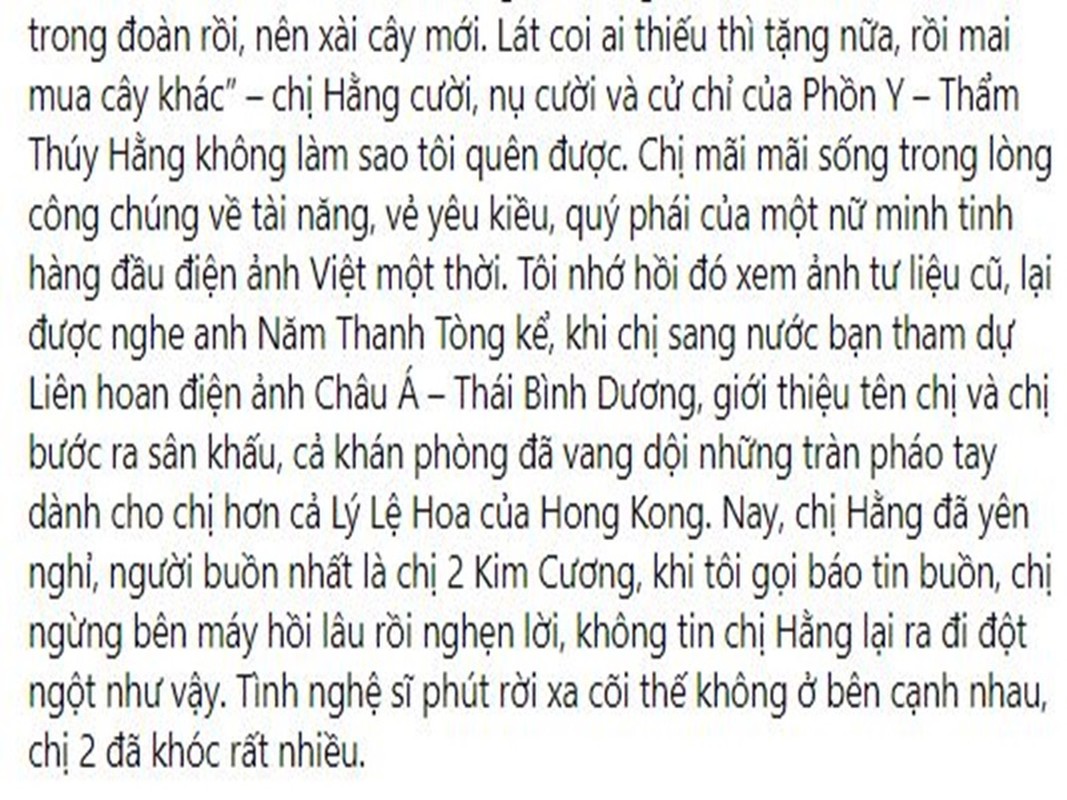Sao Viet tiec thuong dien vien Tham Thuy Hang qua doi-Hinh-4