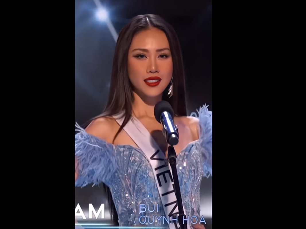 Bui Quynh Hoa khoe dang goi cam o ban ket Miss Universe 2023