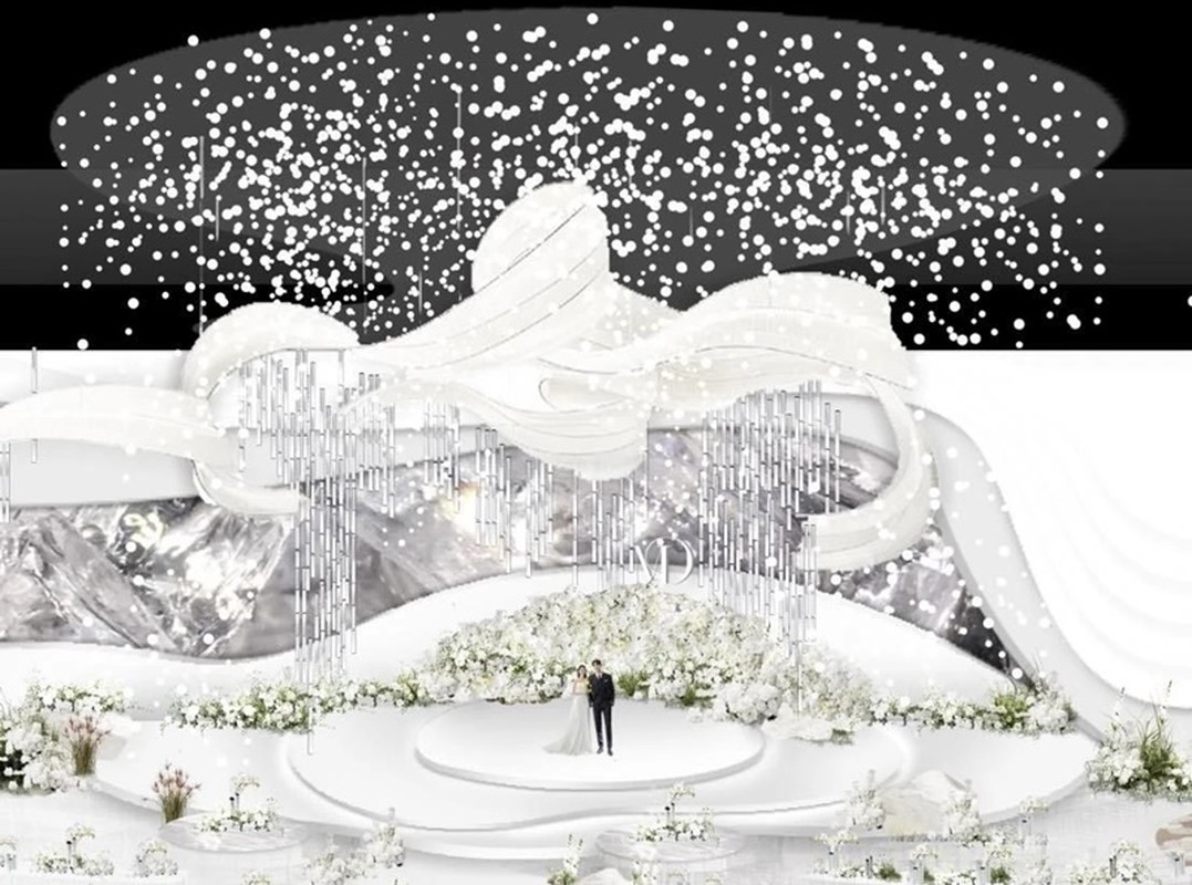View - 	Không gian đám cưới hoành tráng tuyết rơi mùa hè của Midu
