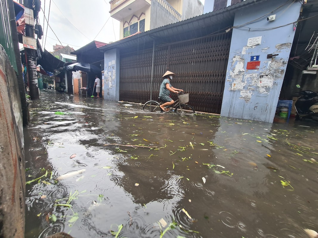 Ha Noi: Mua lon khien nhieu tuyen pho ngap, cay do de o to-Hinh-12