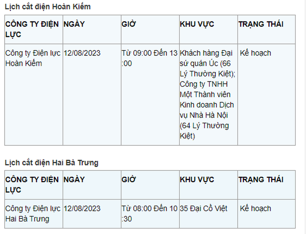 Lich cat dien Ha Noi ngay 12/8: Nhieu quan, huyen mat toi 10 tieng-Hinh-2