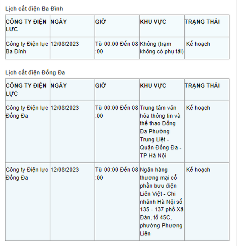 Lich cat dien Ha Noi ngay 12/8: Nhieu quan, huyen mat toi 10 tieng-Hinh-3