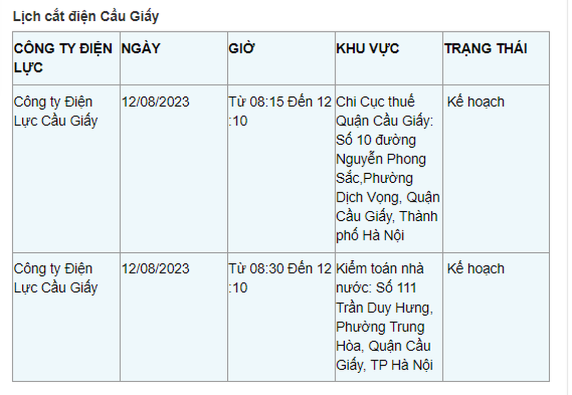 Lich cat dien Ha Noi ngay 12/8: Nhieu quan, huyen mat toi 10 tieng-Hinh-6