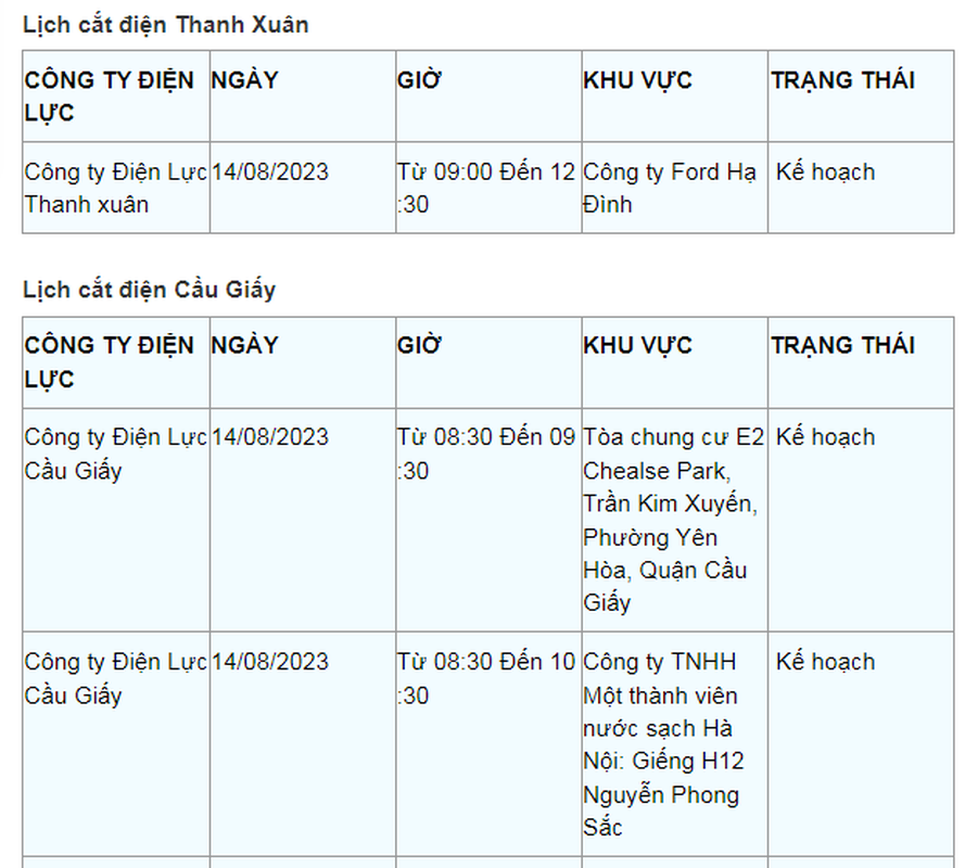 Lich cat dien Ha Noi ngay 14/8: Nhieu khu dan cu mat dien vai tieng-Hinh-6