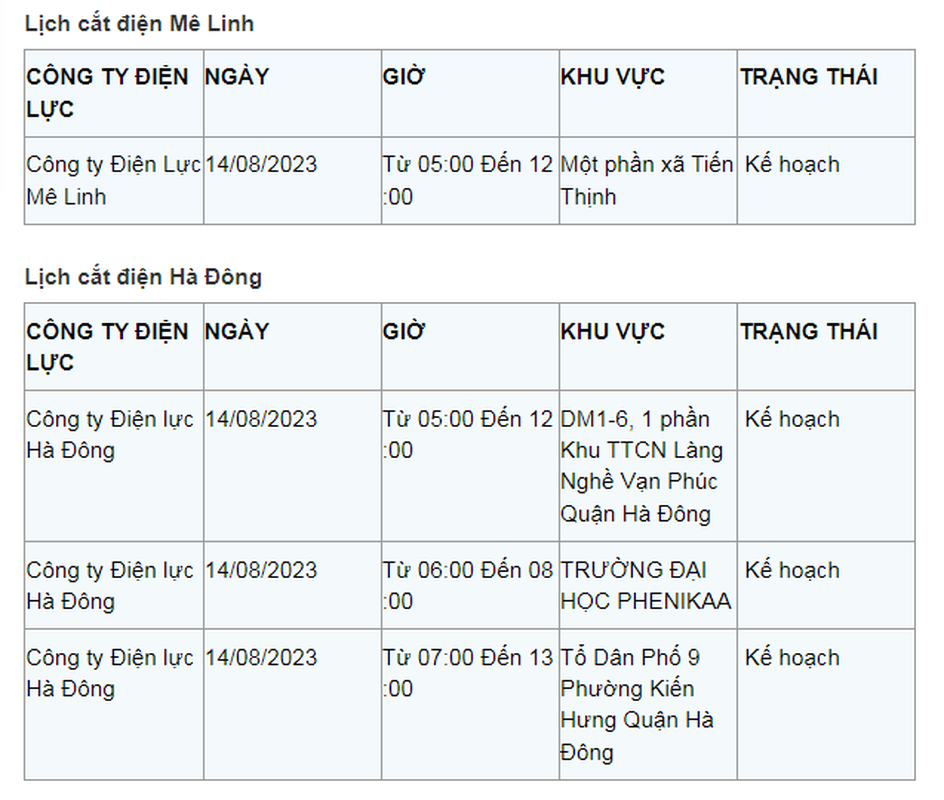 Lich cat dien Ha Noi ngay 14/8: Nhieu khu dan cu mat dien vai tieng-Hinh-9