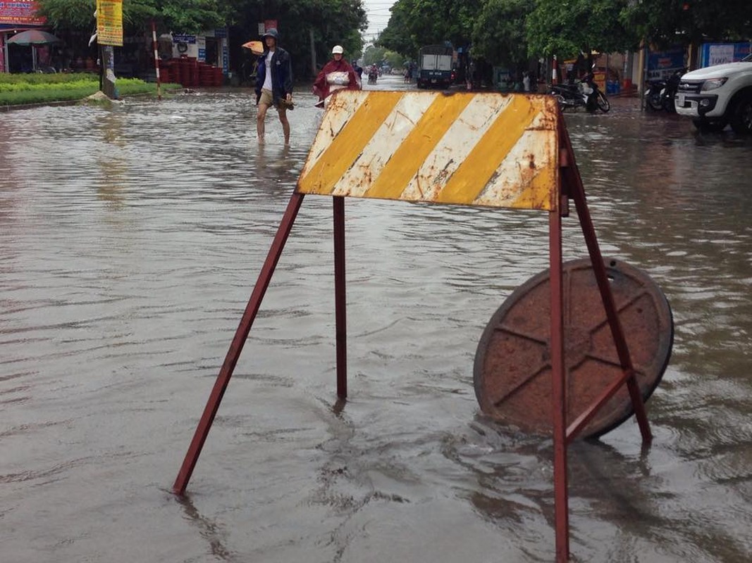 Canh o to boi trong nuoc lu o Hai Phong, Hai Duong-Hinh-11