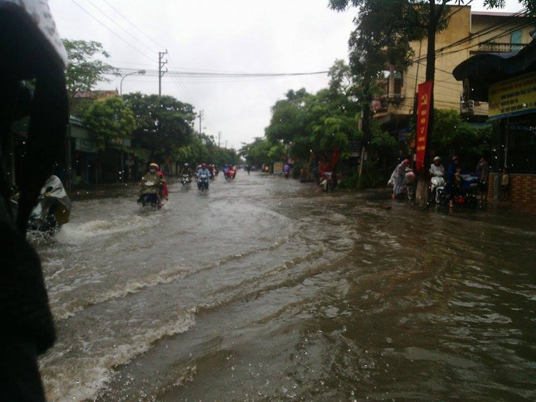 Canh o to boi trong nuoc lu o Hai Phong, Hai Duong-Hinh-7