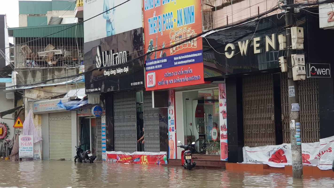 Anh huong bao so 3: Hai Duong ngap lut, Hai Phong bat goc cay xanh-Hinh-4