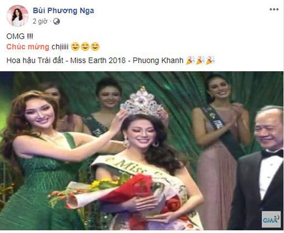 Sao Viet ron rang chuc mung Phuong Khanh dang quang Miss Earth-Hinh-2