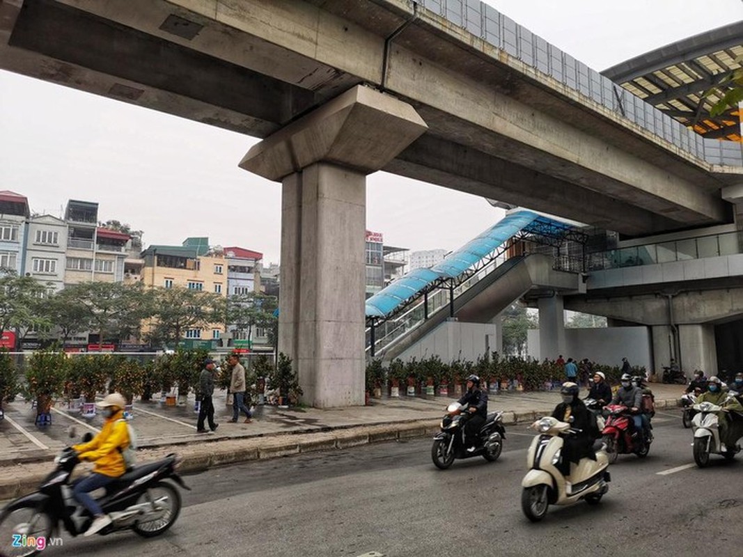 Duong sat Cat Linh chua hoat dong, nha ga thanh cho cay canh Tet-Hinh-6