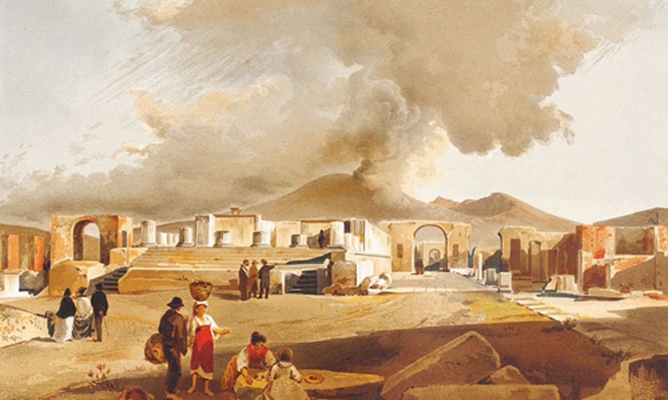 Tranh ve thanh pho Pompeii truoc khi bi nui lua chon vui