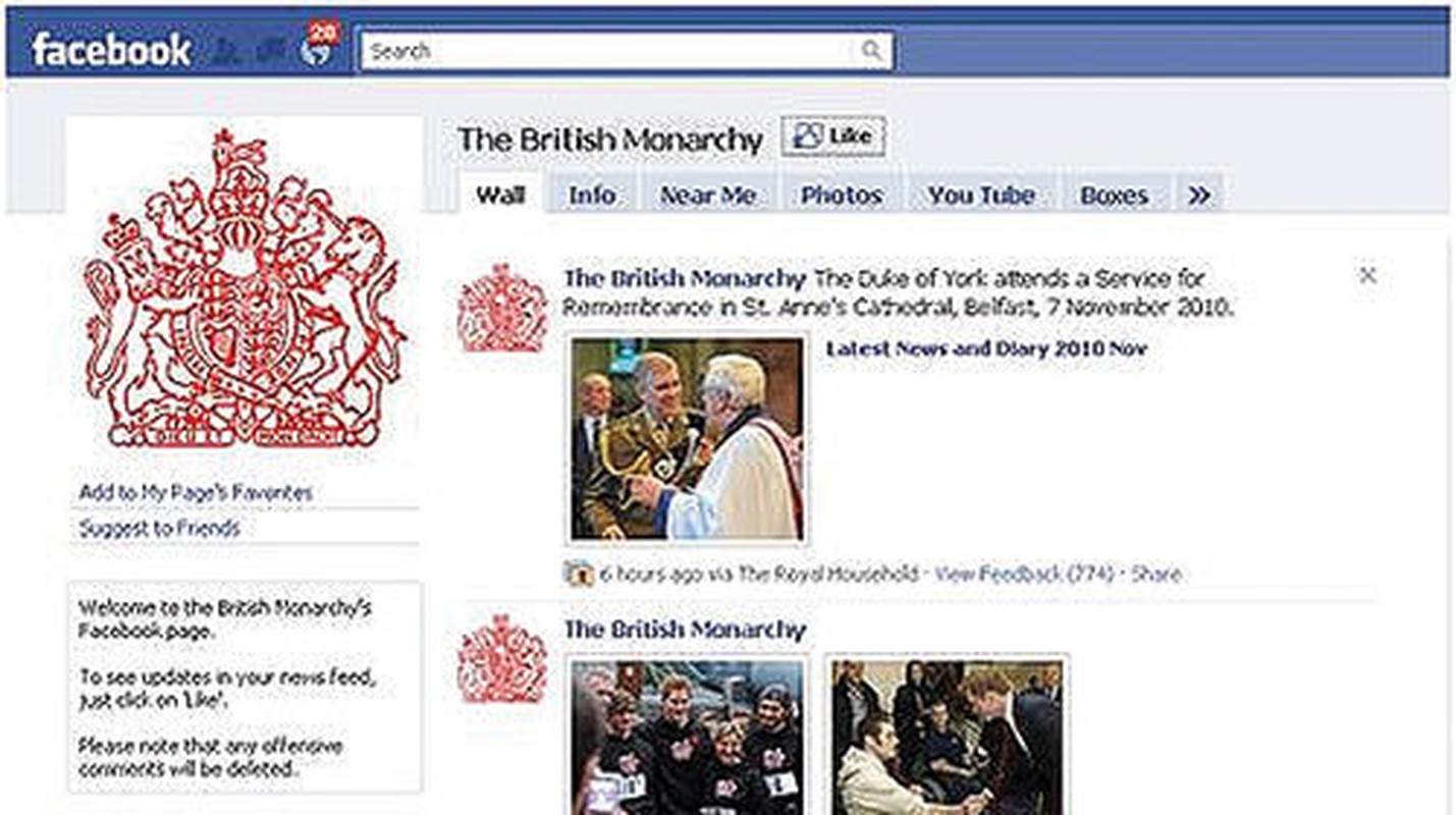 He lo tai khoan Facebook bi mat cua Nu hoang Elizabeth II-Hinh-2