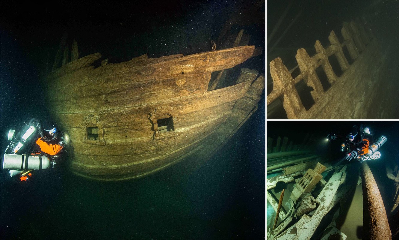 View - 	Khó tin tàu ma hơn 400 tuổi gần như vẹn nguyên dưới nước