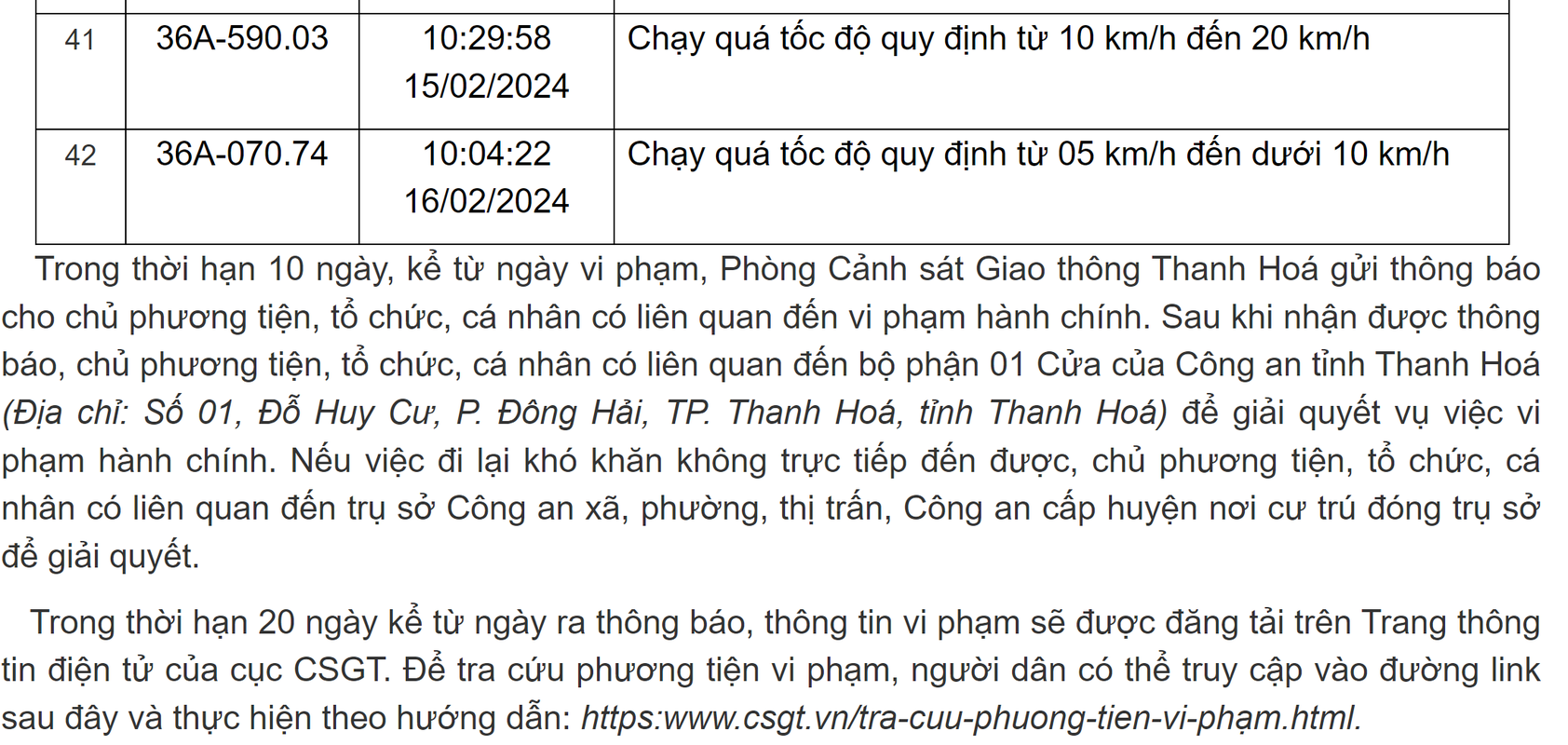 Danh sach phuong tien vi pham toc do bi “phat nguoi” o Thanh Hoa-Hinh-21