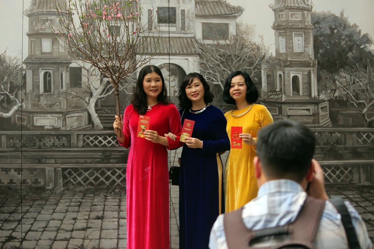 Nguoi Ha Noi dien ao dai, khoe dang tren pho bich hoa Phung Hung-Hinh-6