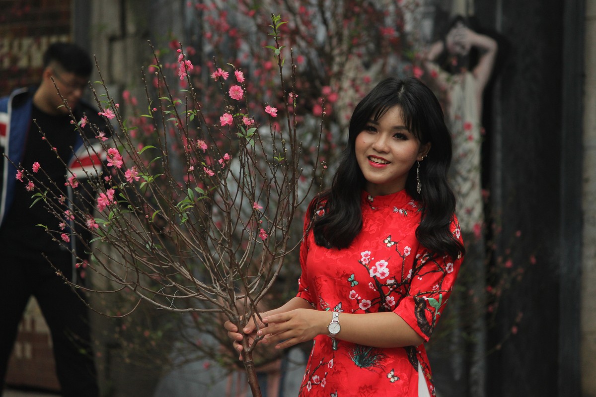 Nguoi Ha Noi dien ao dai, khoe dang tren pho bich hoa Phung Hung-Hinh-7