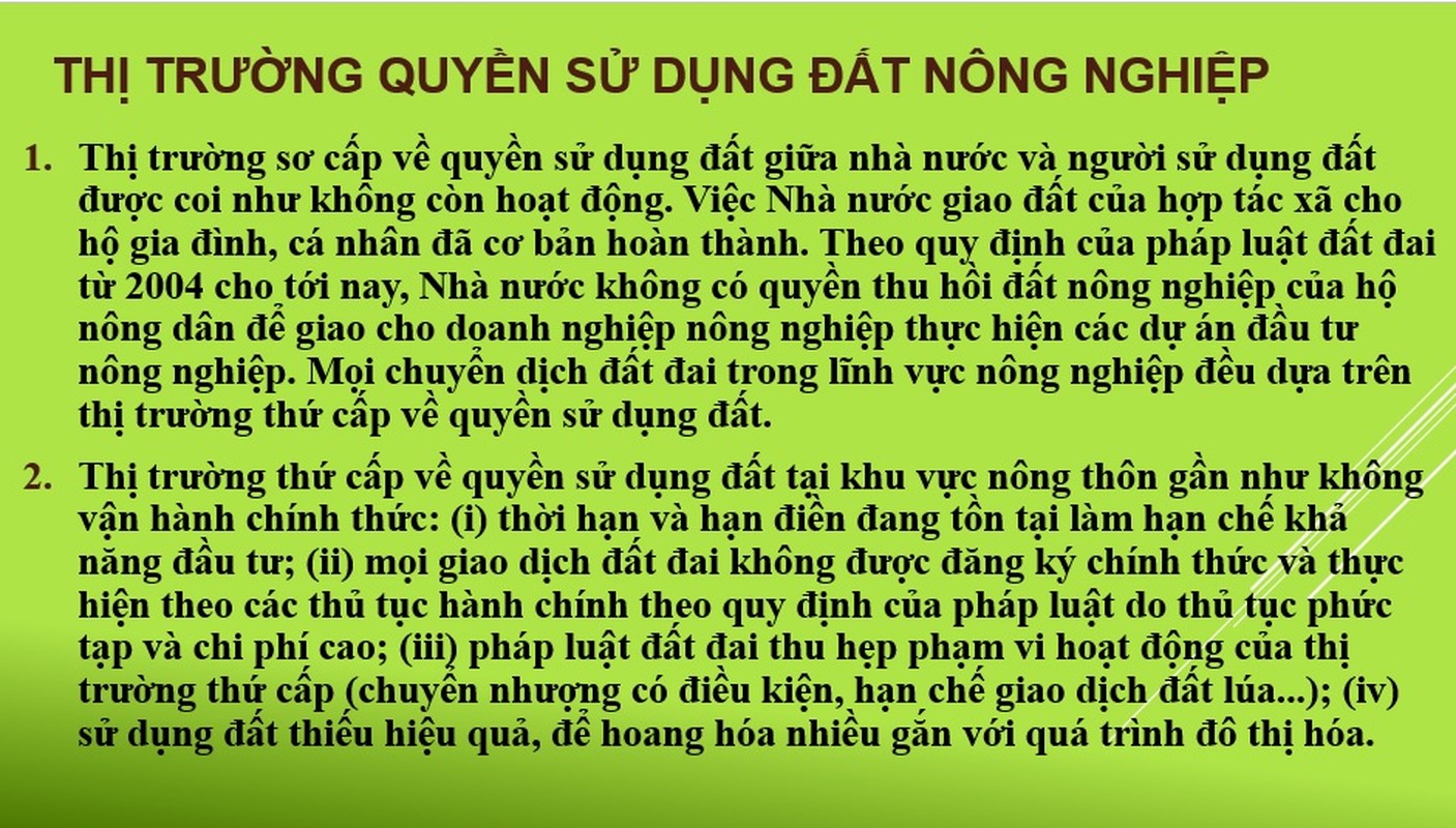 Tap trung va tich tu dat san xuat nong nghiep trong doi moi mo hinh tang truong