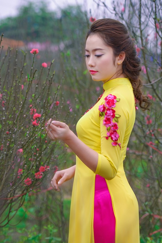 Hot girl Lao truong DH Duoc xinh dep, cuc me ao dai-Hinh-3