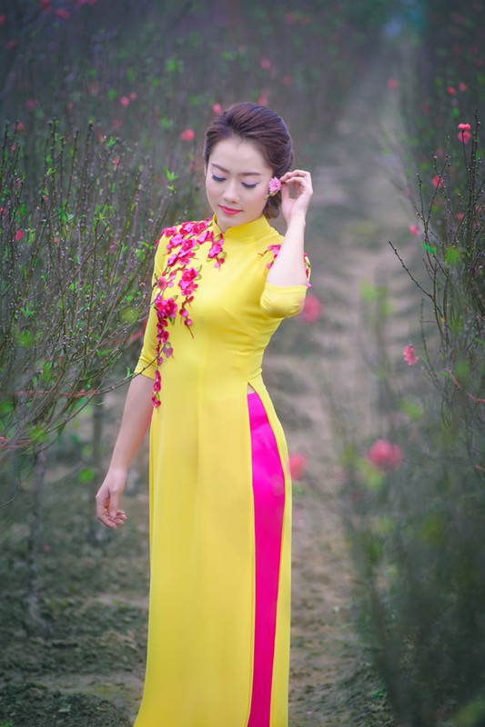 Hot girl Lao truong DH Duoc xinh dep, cuc me ao dai-Hinh-4