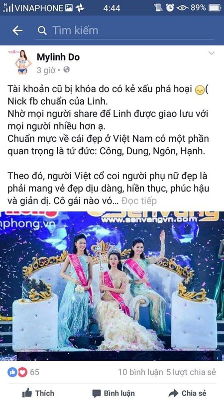 Nhan nhan Facebook gia mao Tan HH Viet Nam Do My Linh-Hinh-5