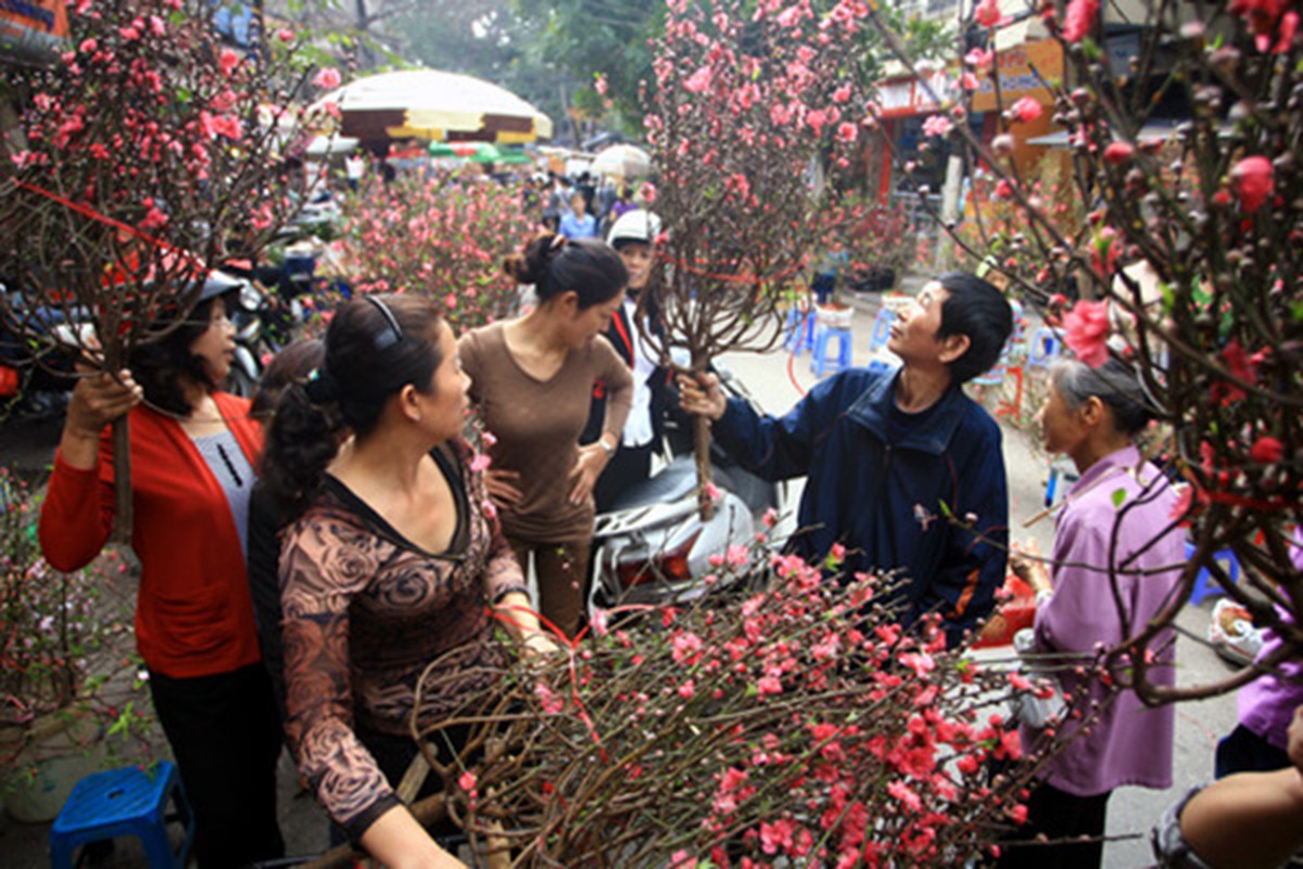 Anh dep: Nguoi Ha Noi ben hoa dao Tet-Hinh-6