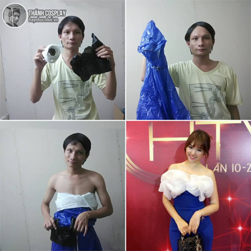 Cuoi sac nuoc bot voi thanh cosplay 