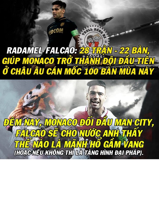 Anh che bong da: Falcao tuyen bo gia tu phai tang hinh