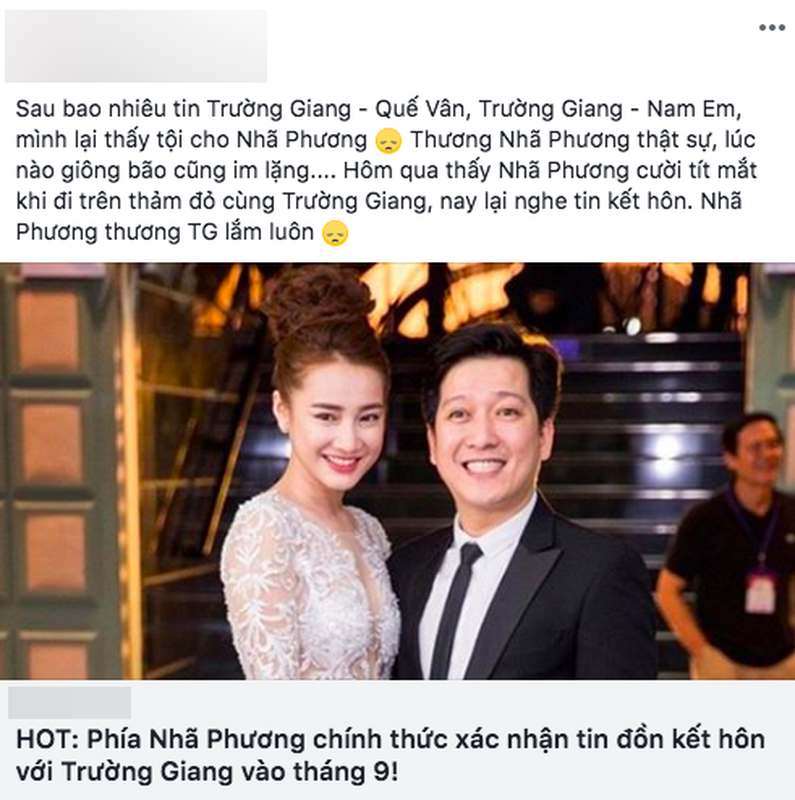 Dan mang “5 nguoi 10 y” ve tin Truong Giang - Nha Phuong xac nhan ket hon