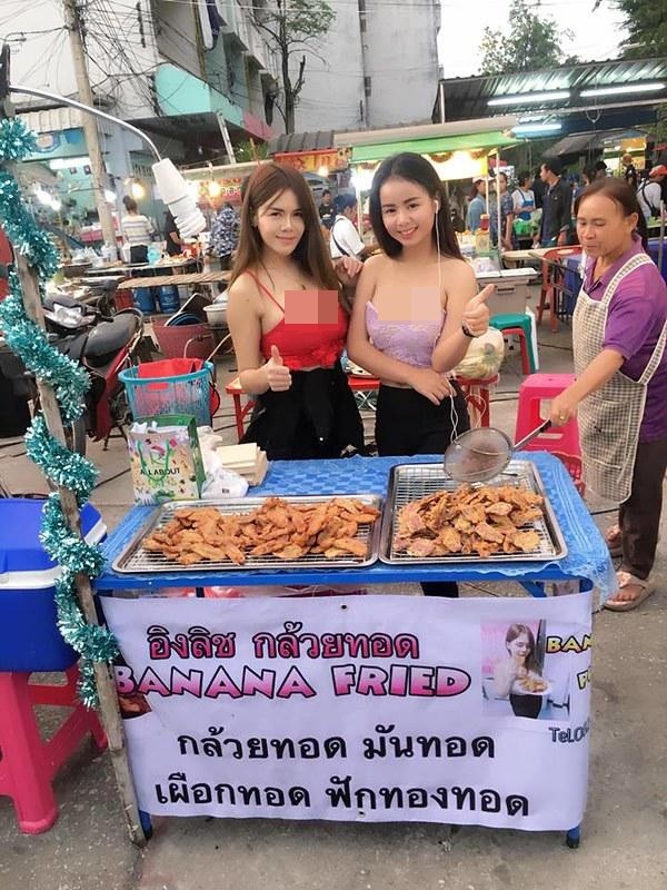 Hot girl Thai ban chuoi chien an mac 