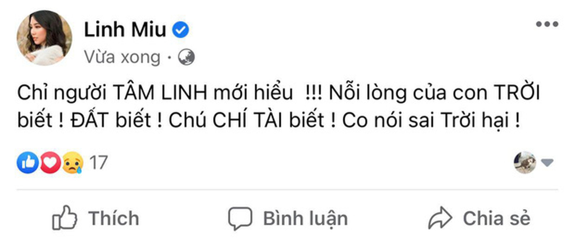 Dang status ve NS Chi Tai chang giong ai, Linh Miu gay phan no-Hinh-3