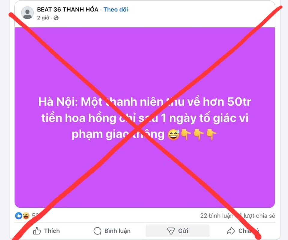 Nhieu Fanpage dua fake news “1 nguoi duoc thuong vi bao vi pham giao thong“-Hinh-4