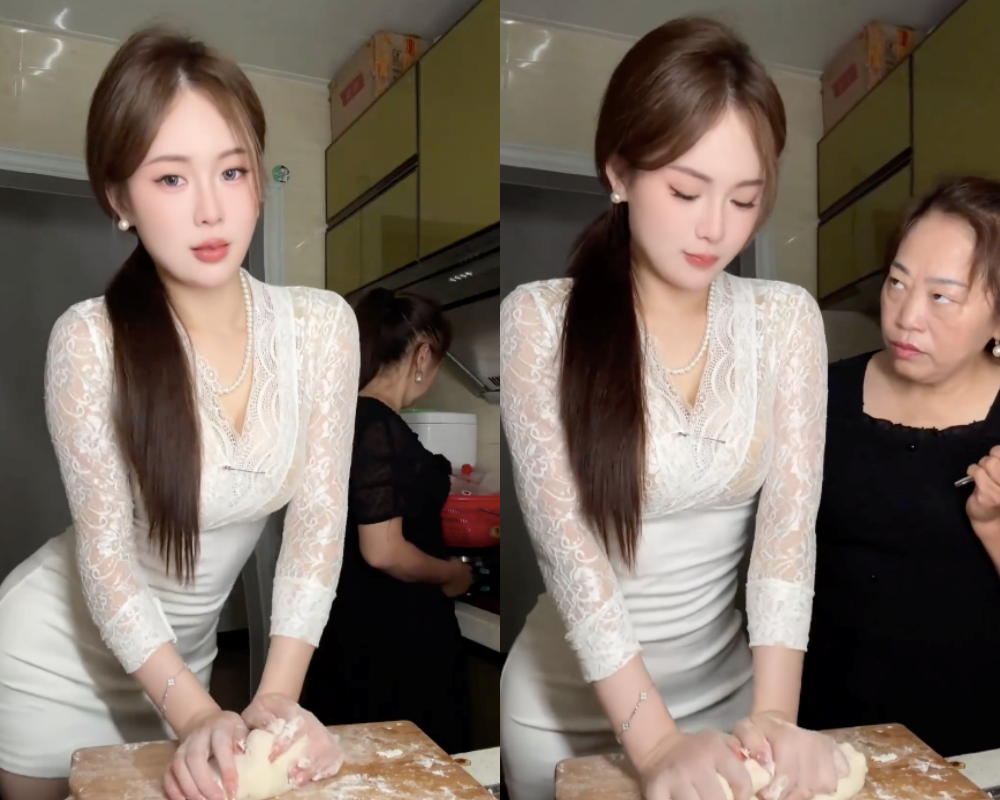 Gai xinh nhao bot kieu quyen ru, bi me 