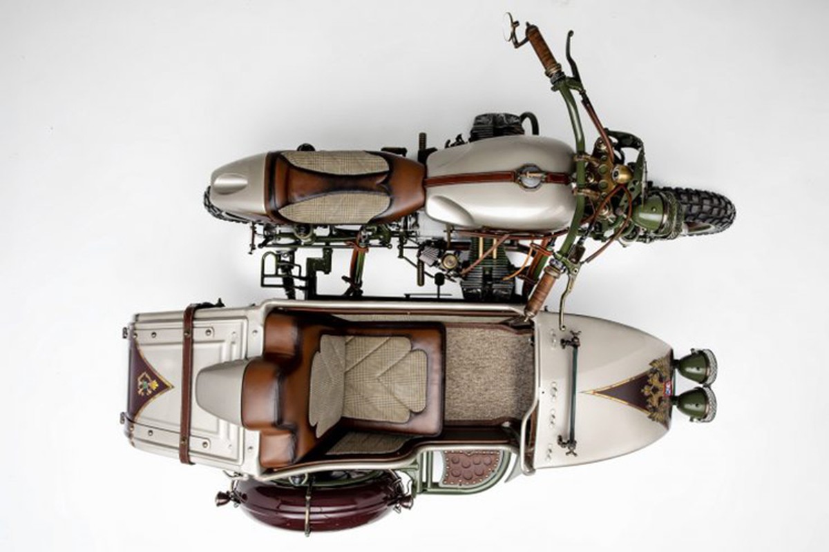 Ngam Sidecar 3 banh Ural phong cach steampunk 